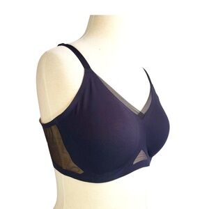 HoneyLove CrossOver Full Coverage Bra XL Black Wireless Adjustable Stretch Mesh